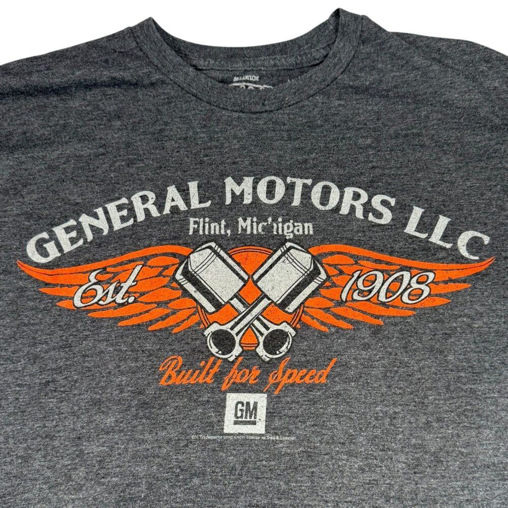 General Motors "Built for Speed" Flint Michigan Graphic Tee Mens Size Medium